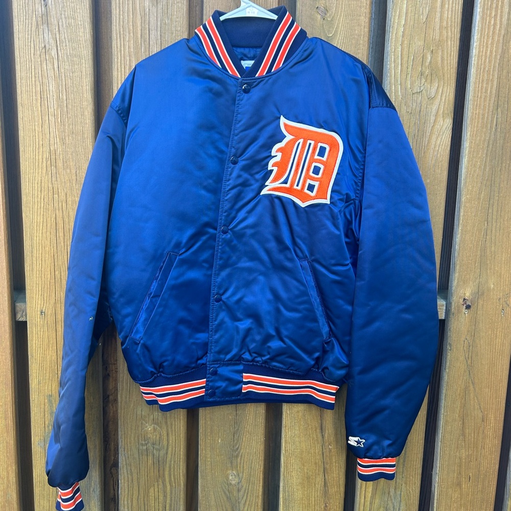 Detroit Tigers Vintage Satin Bomber Starter Jacket